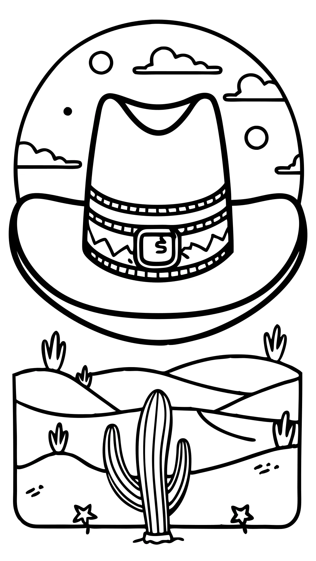 coloriage de chapeau de cowboy